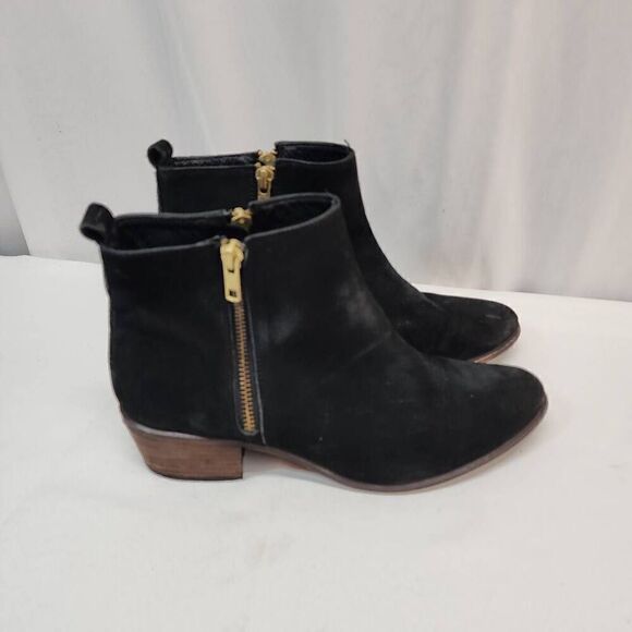 Steve Madden Size 9 Black Suede Leather Size Zipper Ankle Bootie - Picture 6 of 11